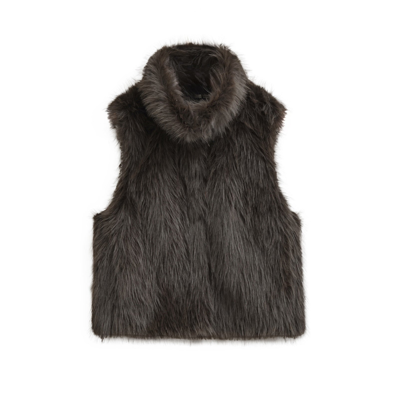 Aurore Vasselin | Faux Fur Gilet Sleeveless High Neck Luxury Vest
