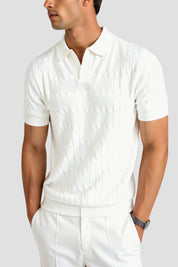 Edward Morris | Textured Knit Polo Shirt | Slim Fit & Lightweight