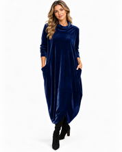 Beatrice Fairfax | Velvet Maxi Dress With Mock Neck