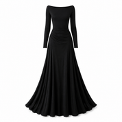 Beatrice Harlow | Draped Long Sleeve Maxi Dress in Black