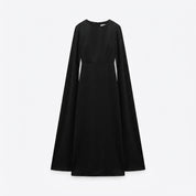Beatrice Hollis | Cape Maxi Dress With Draped Sleeves