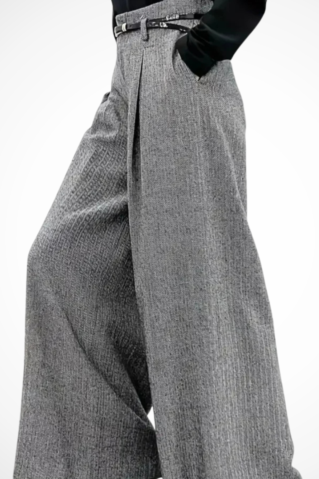 Beatrice Sinclair | Herringbone Wide Leg Trousers For Women
