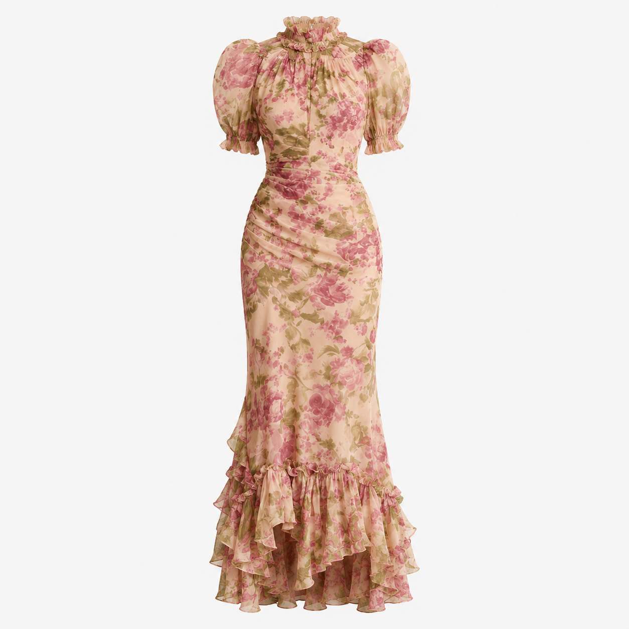 Beatrix Holloway | Roselique Romantic Floral Ruched Maxi Dress