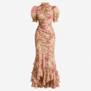 Beatrix Holloway | Roselique Romantic Floral Ruched Maxi Dress