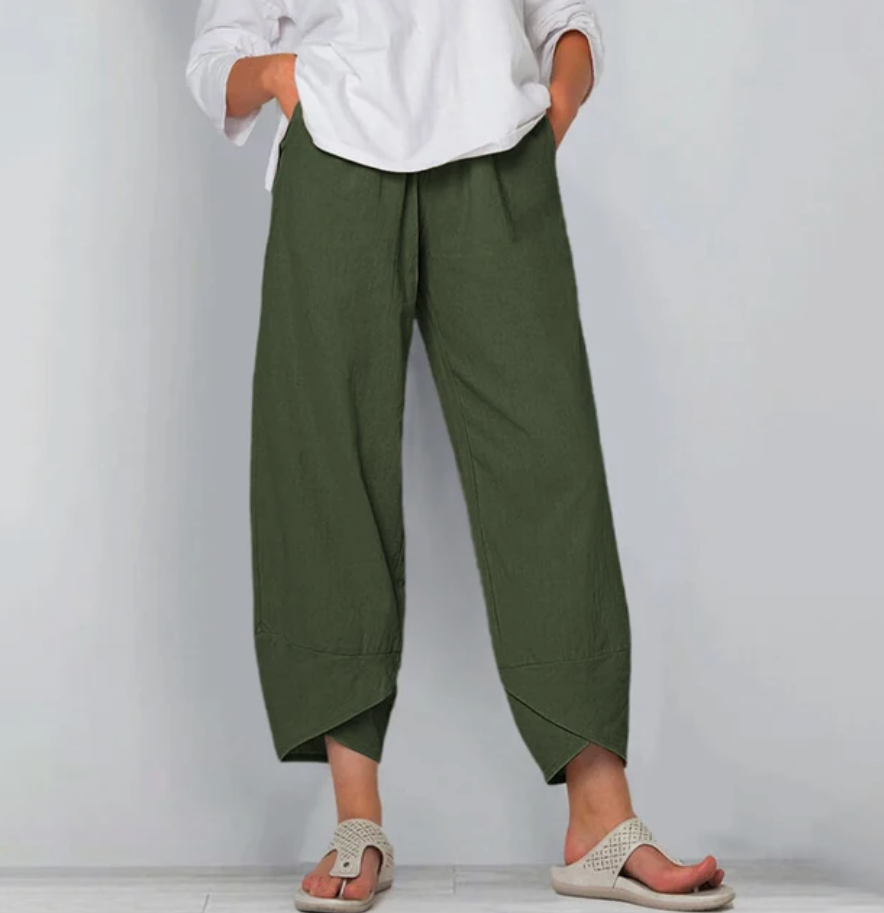 Beatrice Moreau | Relaxed Linen Blend Pants For Women