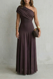 Diana Hughes | Bellamare One Shoulder Draped Maxi Dress