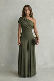 Diana Hughes | Bellamare One Shoulder Draped Maxi Dress