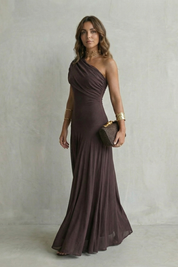 Diana Hughes | Bellamare One Shoulder Draped Maxi Dress