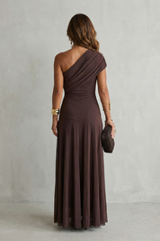 Diana Hughes | Bellamare One Shoulder Draped Maxi Dress
