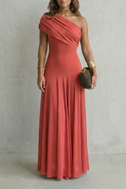 Diana Hughes | Bellamare One Shoulder Draped Maxi Dress