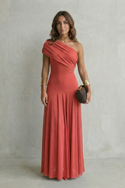 Diana Hughes | Bellamare One Shoulder Draped Maxi Dress