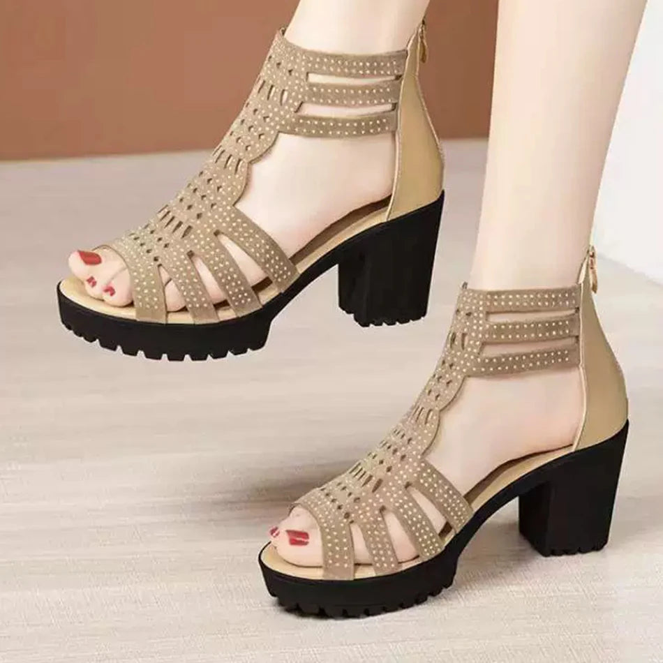 Bellamy Ellis | Studded Block Heel Sandals
