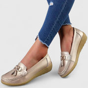 Nell Hargreaves | Mocassins en cuir à pampilles