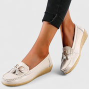 Nell Hargreaves | Mocassins en cuir à pampilles