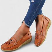 Nell Hargreaves | Mocassins en cuir à pampilles