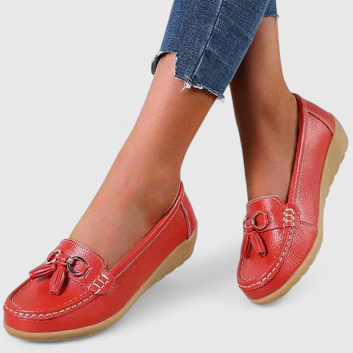 Nell Hargreaves | Mocassins en cuir à pampilles