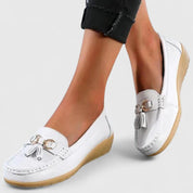 Nell Hargreaves | Mocassins en cuir à pampilles