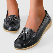 Nell Hargreaves | Mocassins en cuir à pampilles