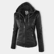 Marnie Ashcombe | Leather Jacket With Hood For Women