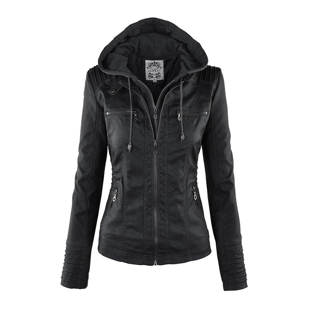 Marnie Ashcombe | Leather Jacket With Hood For Women