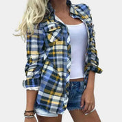 Nell Boothroyd | Plaid Button-Down Blouse With Chest Pocket