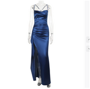 Amelia Foster | Ruched Side Slit Maxi Dress