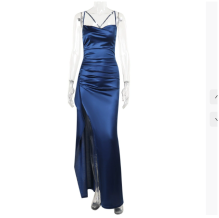 Coralie Lancaster | Satin High-Slit Maxi Dress