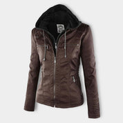 Marnie Ashcombe | Leather Jacket With Hood For Women