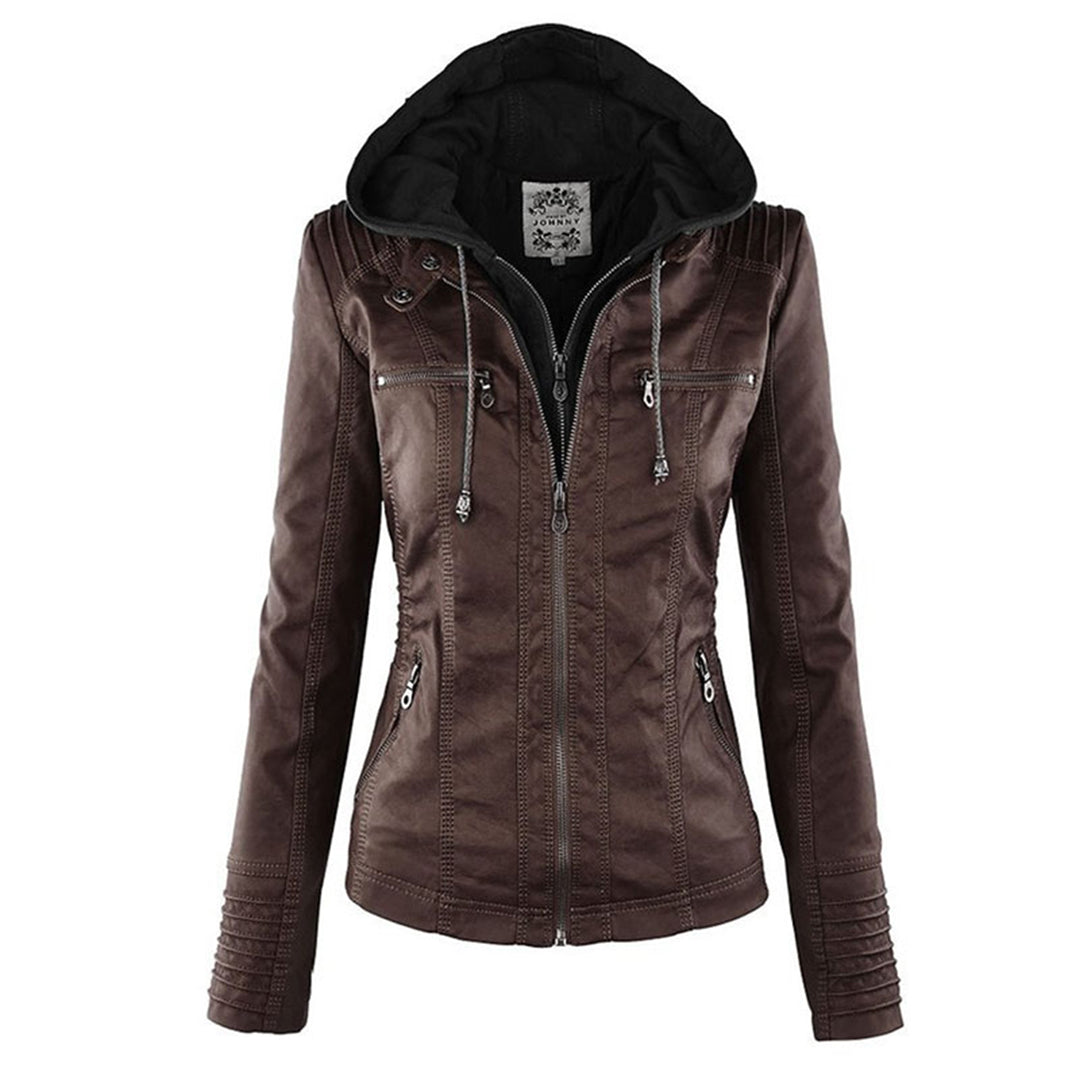 Marnie Ashcombe | Leather Jacket With Hood For Women