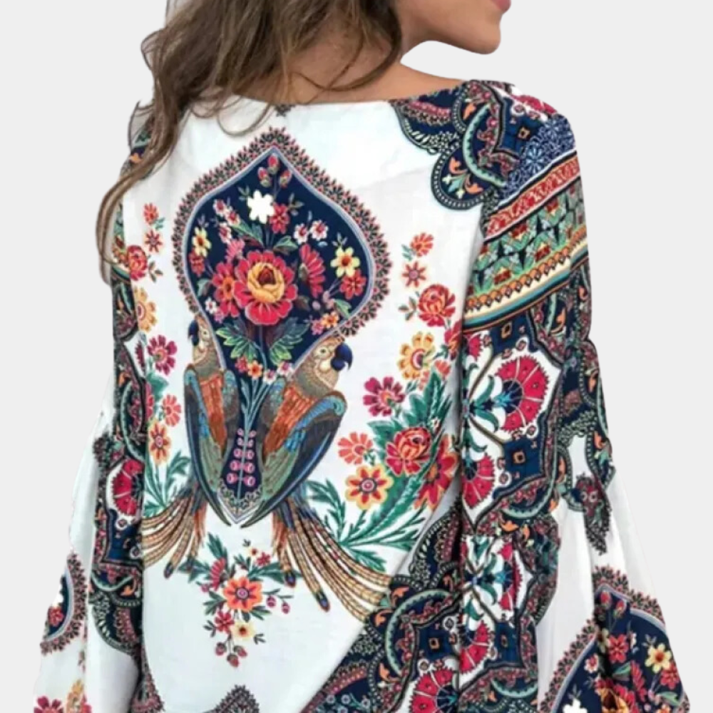 Marina Kirkwood | Floral Print Blouse With Bishop Sleeves