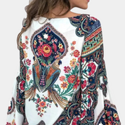 Marina Kirkwood | Floral Print Blouse With Bishop Sleeves