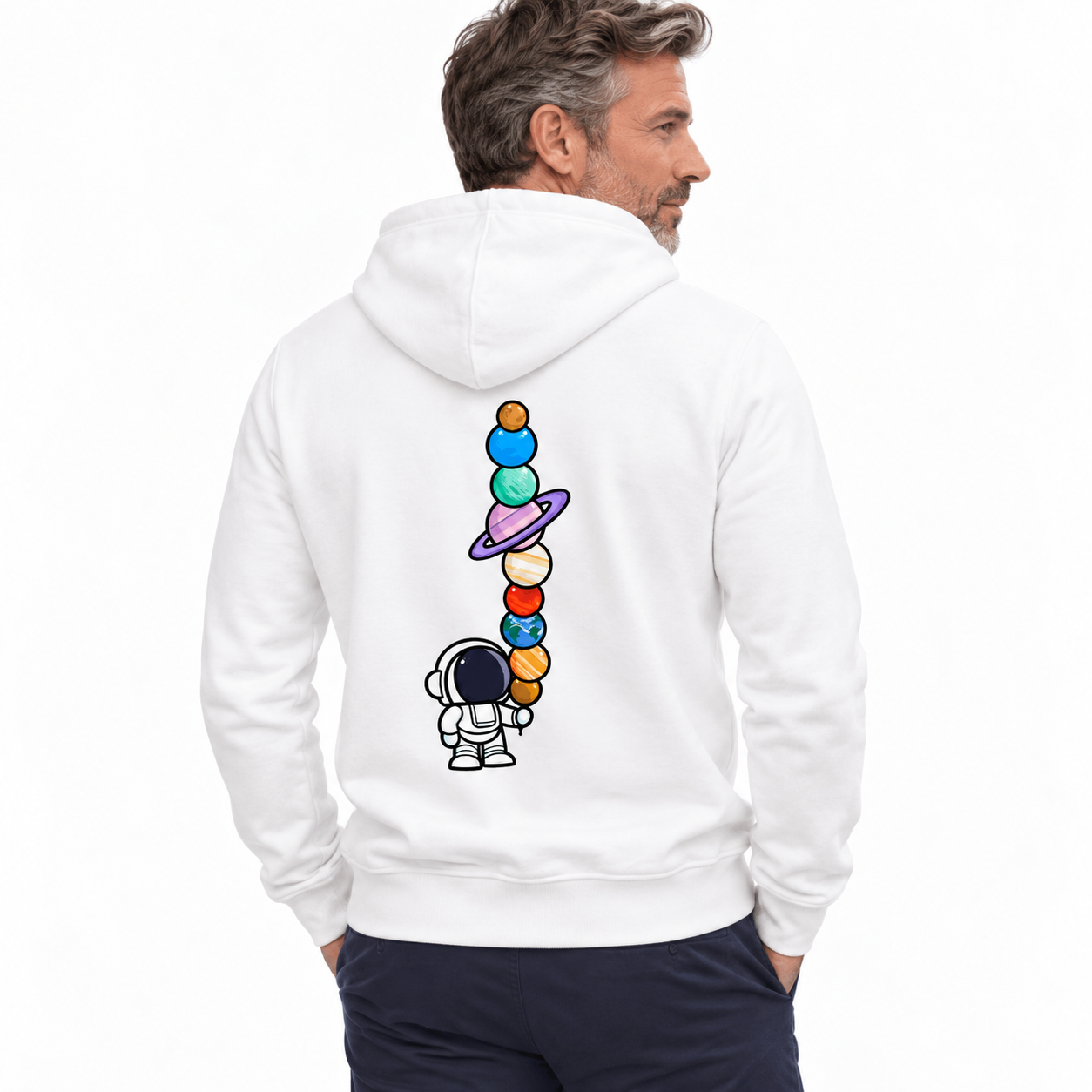 Callum Ashby | Cosmic Astronaut Hoodie With Planet Print