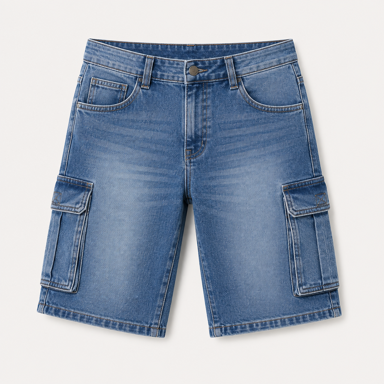 Callum Hughes | Men's Denim Cargo Shorts with Flap Pockets