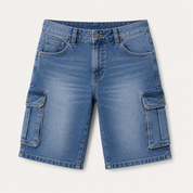 Callum Hughes | Men's Denim Cargo Shorts with Flap Pockets