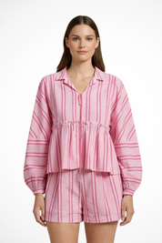 Camille Beaumont | Striped Lounge Set For Women