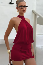 Camille Dubois | Chic Halter Mini Dress