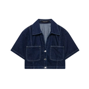 Camille | Cropped Denim Shirt Jacket For Women