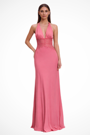 Camille Kennedy | Lace Waist Evening Maxi Dress