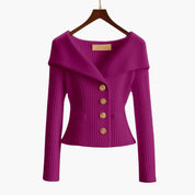 Camille | Sculpted Knit Button Jacket For Women