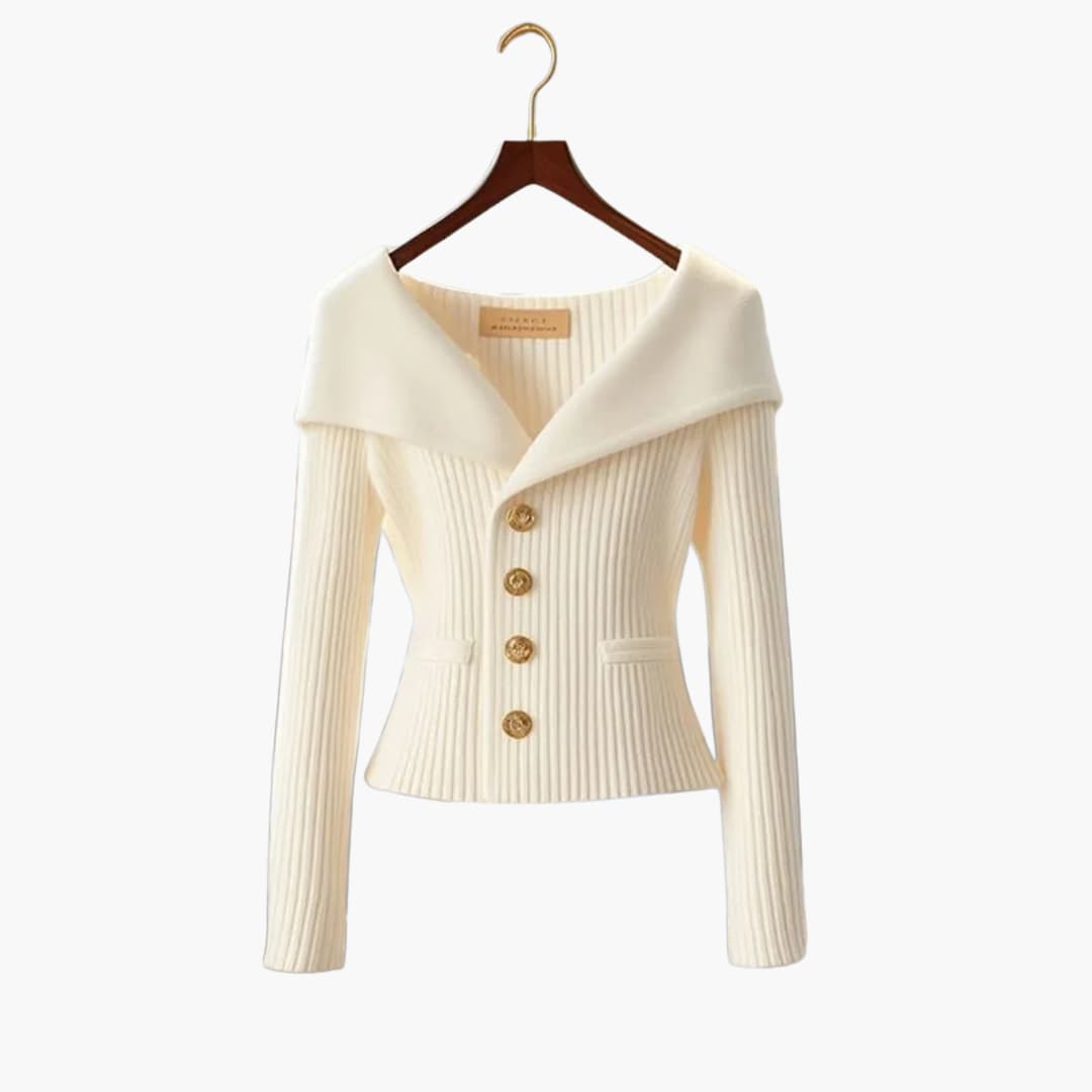 Camille | Sculpted Knit Button Jacket For Women