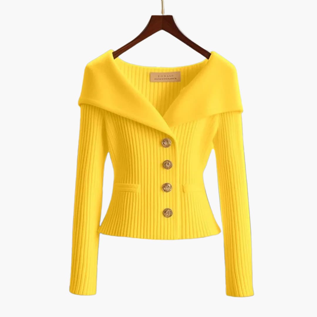 Camille | Sculpted Knit Button Jacket For Women