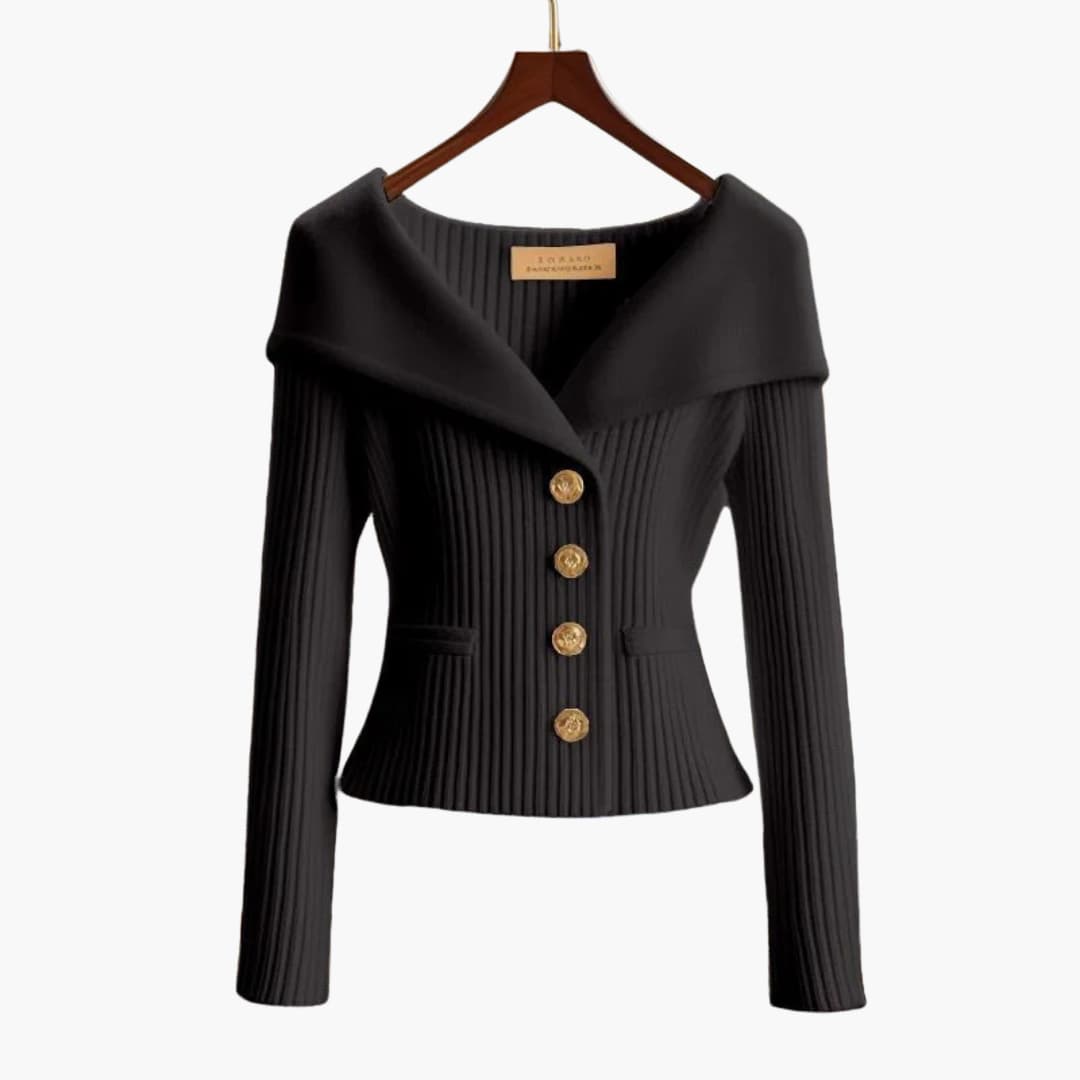Camille | Sculpted Knit Button Jacket For Women