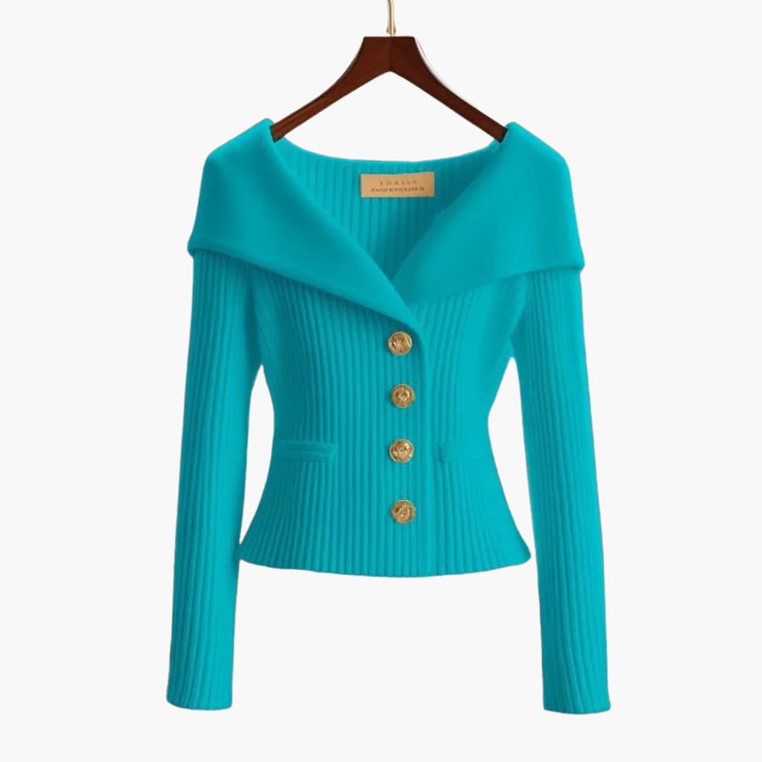 Camille | Sculpted Knit Button Jacket For Women