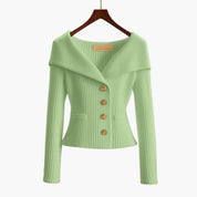Camille | Sculpted Knit Button Jacket For Women