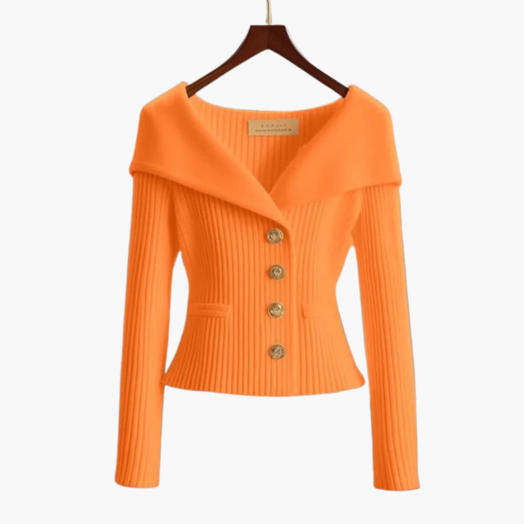 Camille | Sculpted Knit Button Jacket For Women