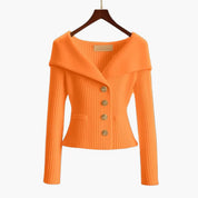 Camille | Sculpted Knit Button Jacket For Women