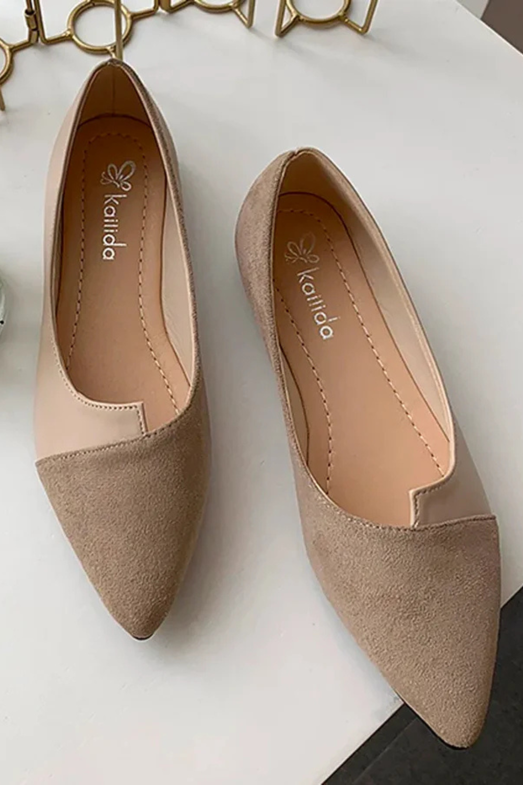 Camille Pièrre | Suede Pointed Flats For Women