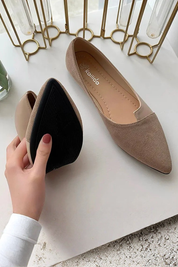 Camille Pièrre | Suede Pointed Flats For Women