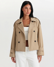 Camille Moreau | Classic Cropped Trench Jacket For Women