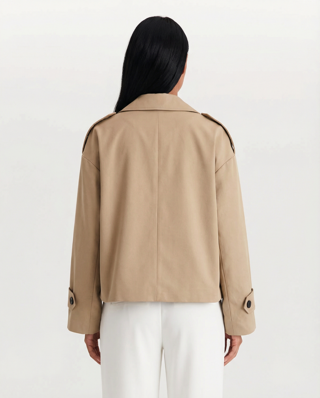Camille Moreau | Classic Cropped Trench Jacket For Women